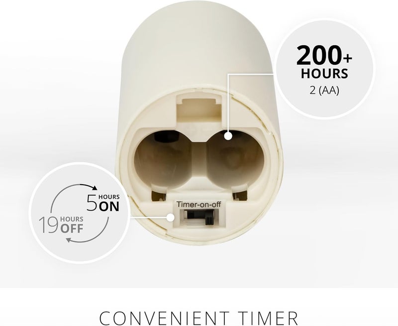 LUMINARA Outdoor Votive Flameless LED Candle, Set of 2 Ivory 1.5" x 4", Moving Flame Battery Operated Timer Remote Ready IPX4 Matte Plastic Finish - Image 4